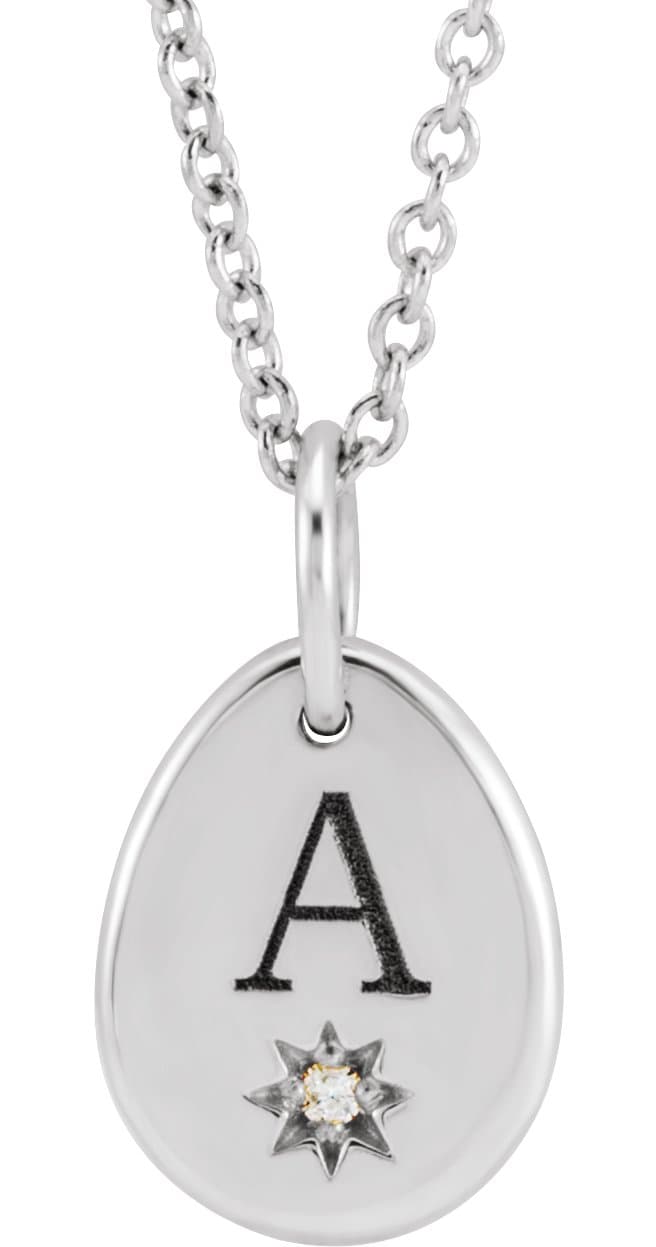 14K Rose .005 CT Diamond Pear Customizable Starburst 16-18" Necklace