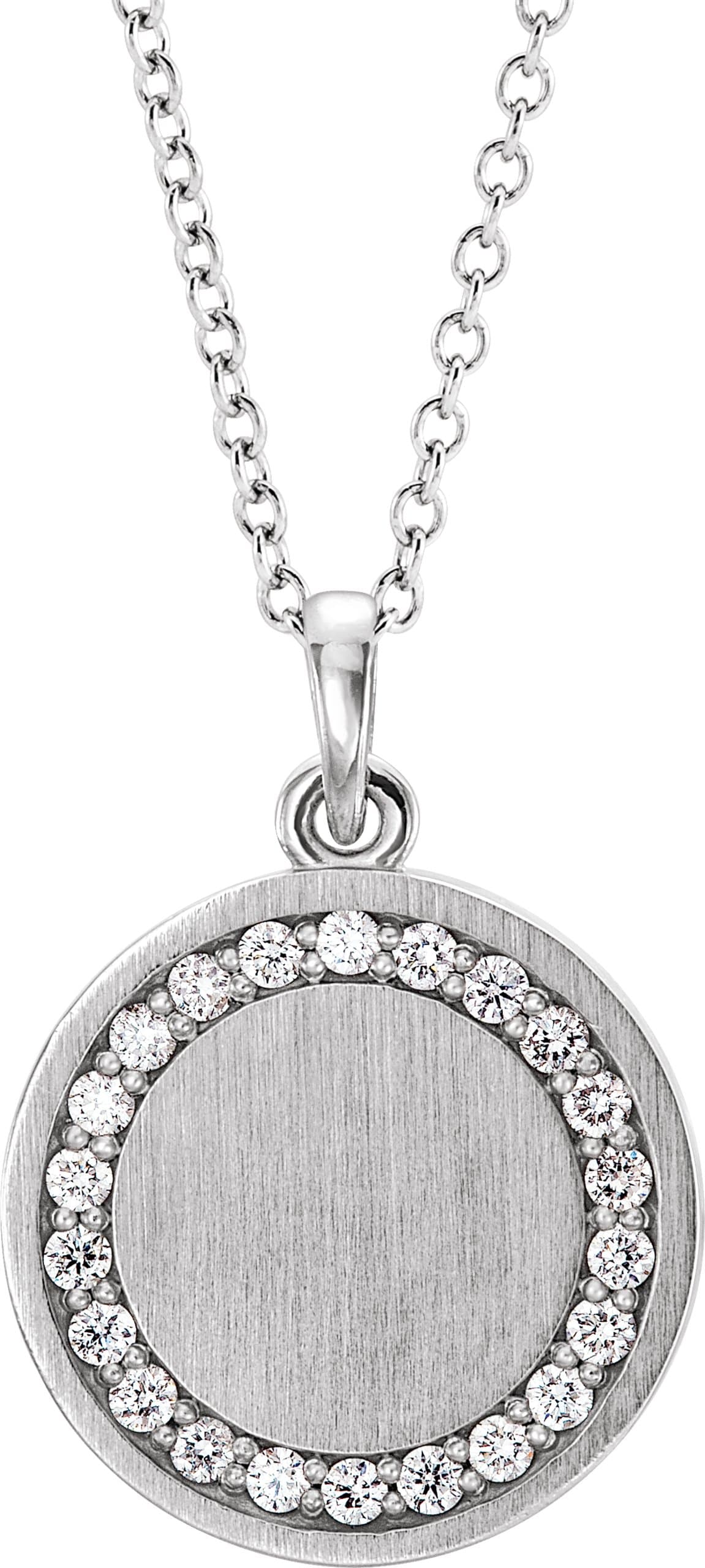 14K Rose 1/5 CTW Natural Diamond Engravable 16-18 Necklace