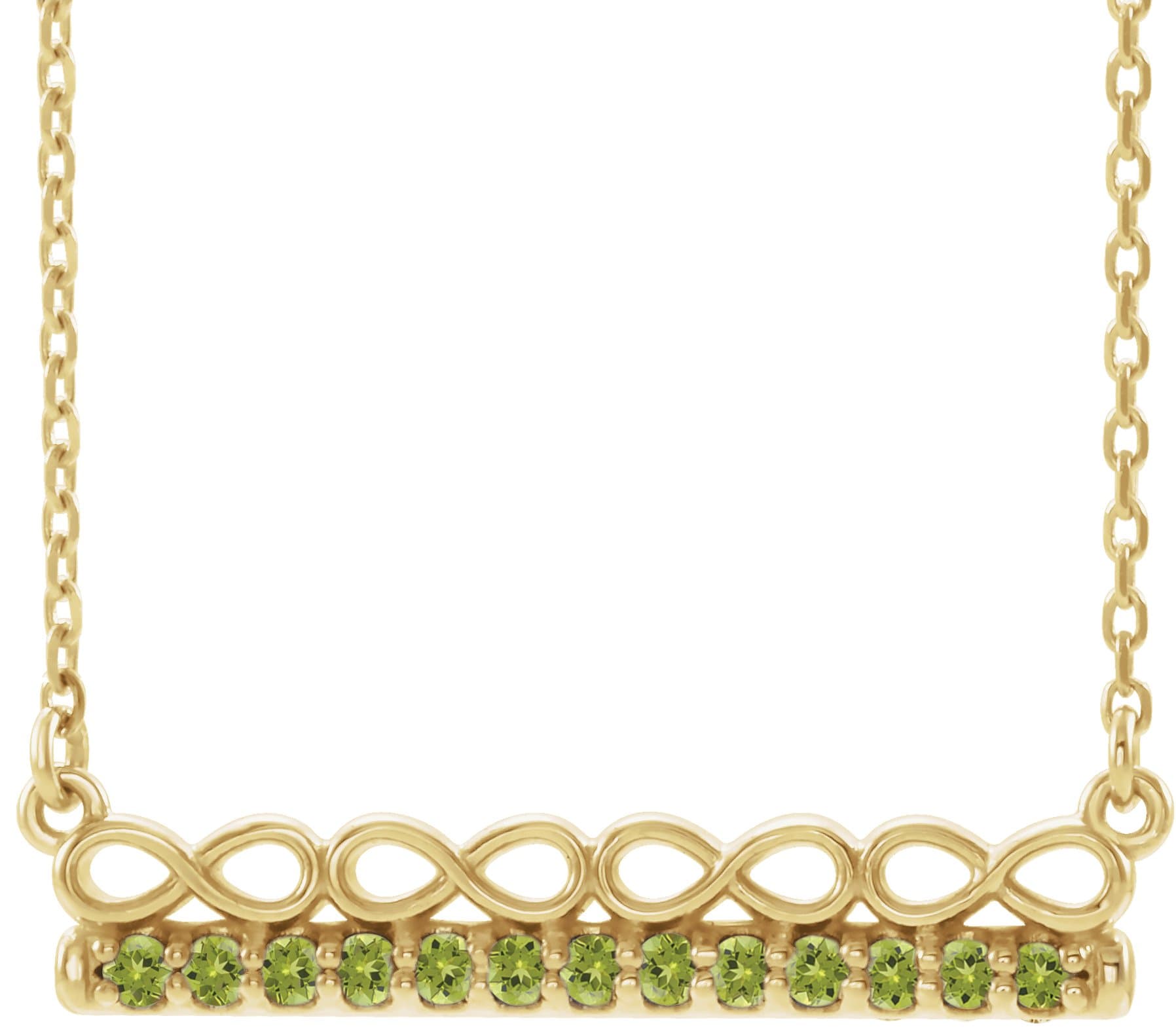 14K Rose 1/5 CTW Natural Diamond Infinity-Inspired Bar 16 Necklace