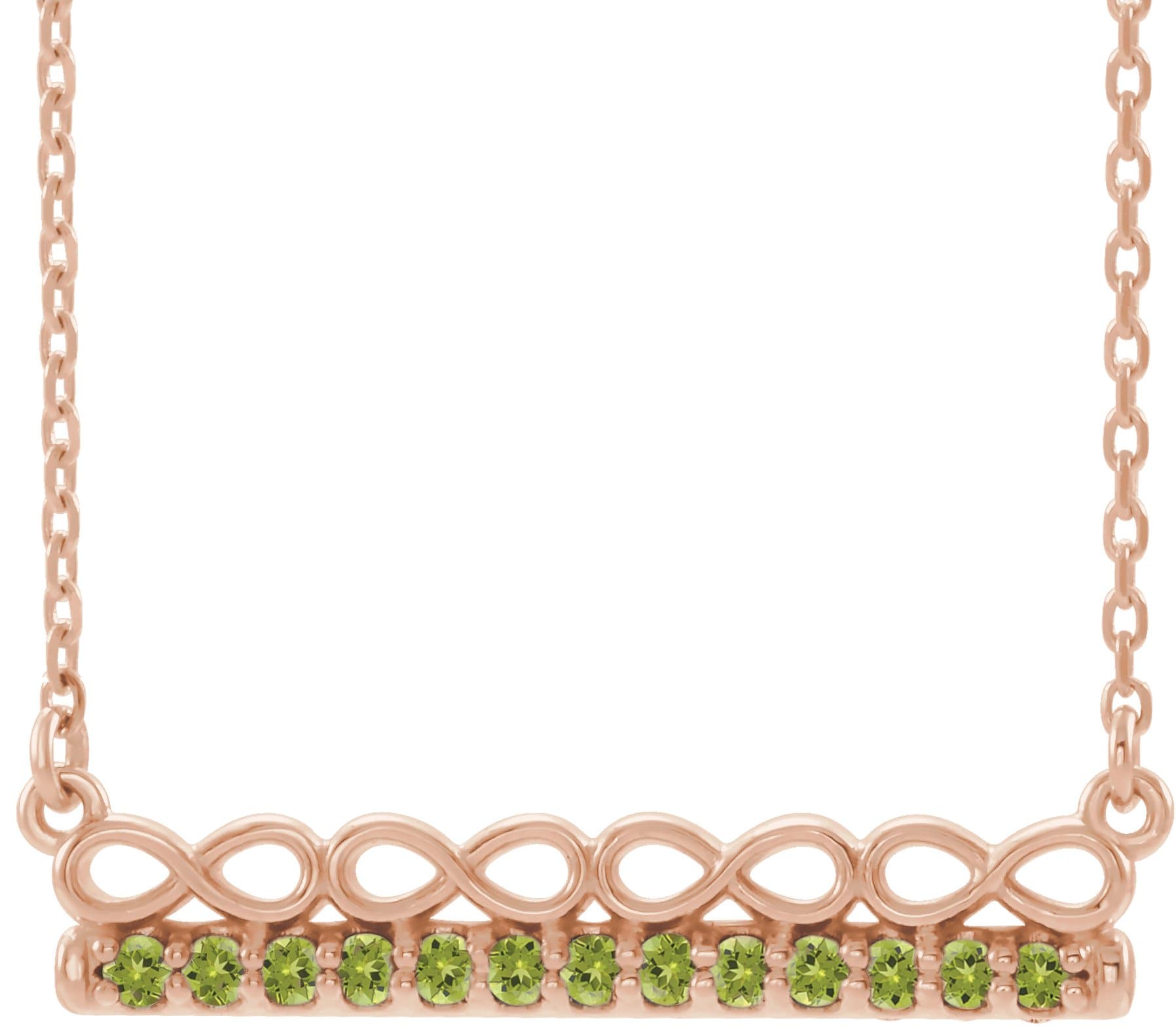 14K Rose 1/5 CTW Natural Diamond Infinity-Inspired Bar 16 Necklace