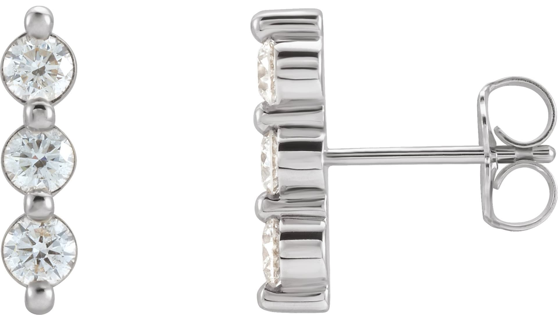 14K Rose 1/4 CTW Natural Diamond Bar Earring
