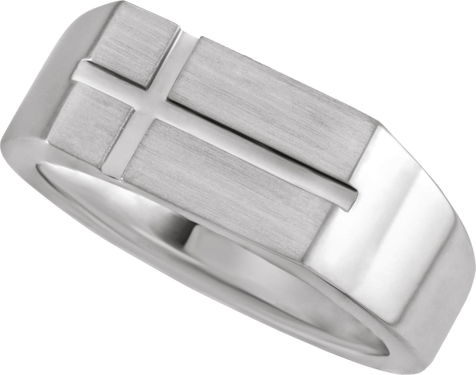 Rectangle Cross Signet Ring view 3