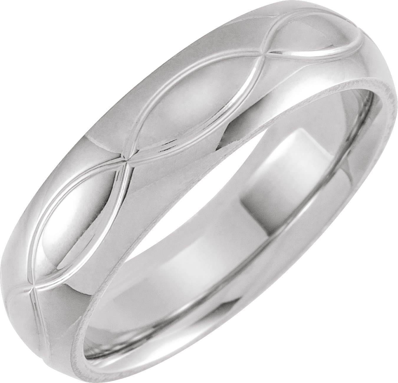 10K White 6 mm Infinity-Inspired Comfort-Fit Half Round Band Size 10
