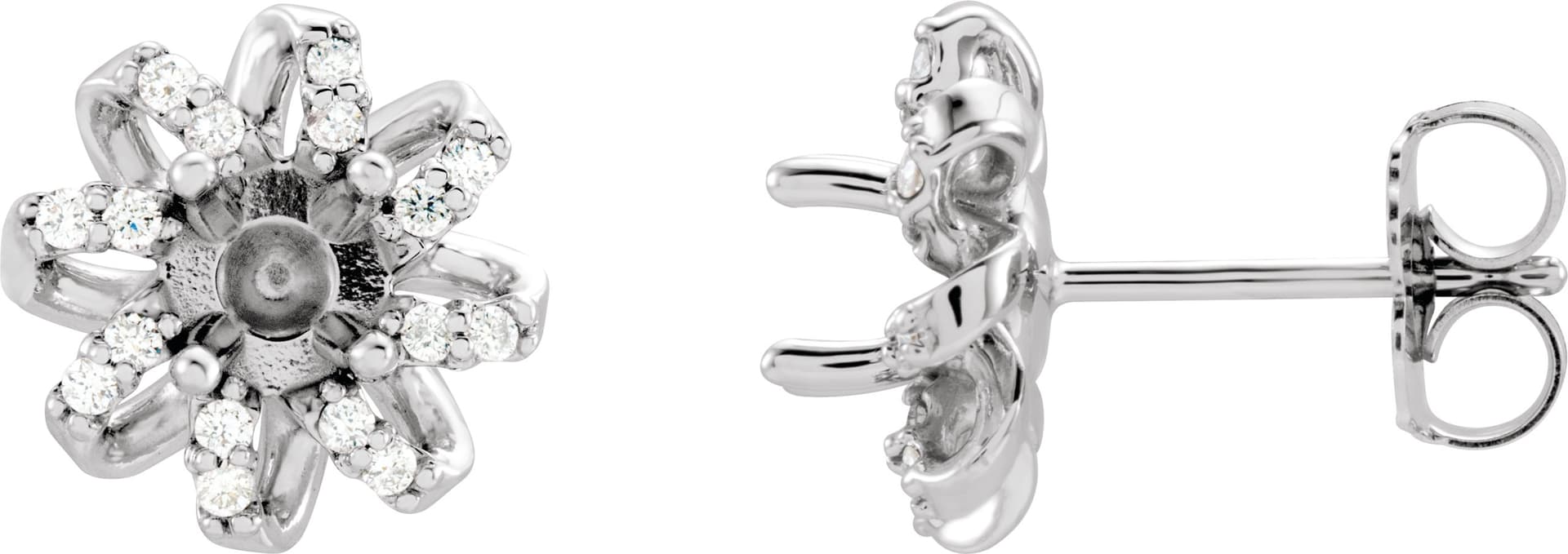 14K Rose Gold 1 CTW Natural Diamond Halo-Style Earrings