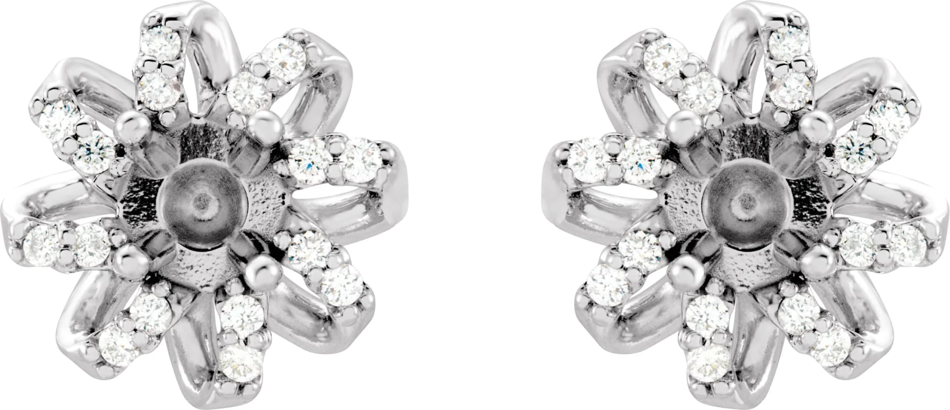 Round 4-Prong Halo-Style Twist Earrings view 2