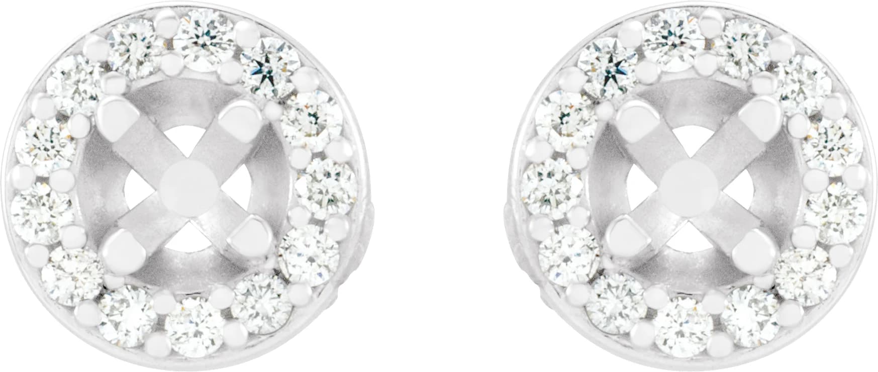 Round 4-Prong Halo-Style Earrings, view 3
