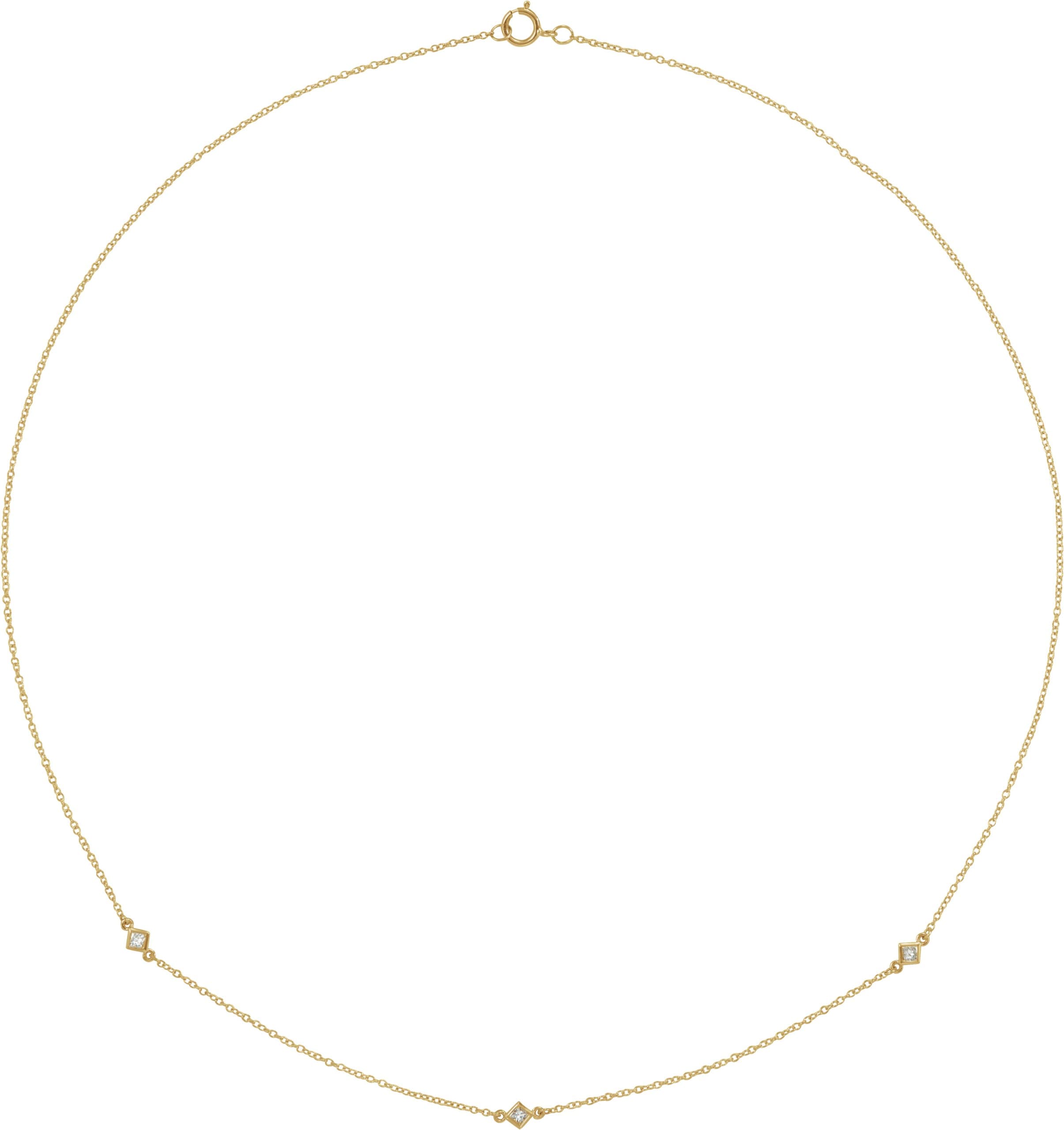 14K Rose 1/4 CTW Natural Diamond 5-Station 16 Necklace