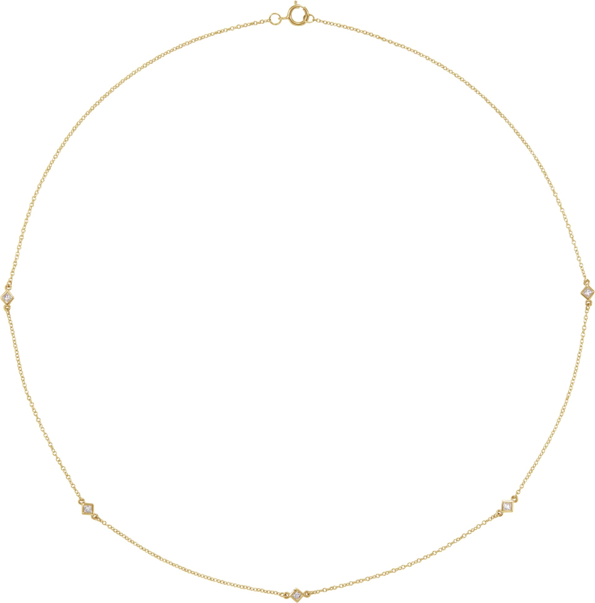 Bezel-Set Station Necklace