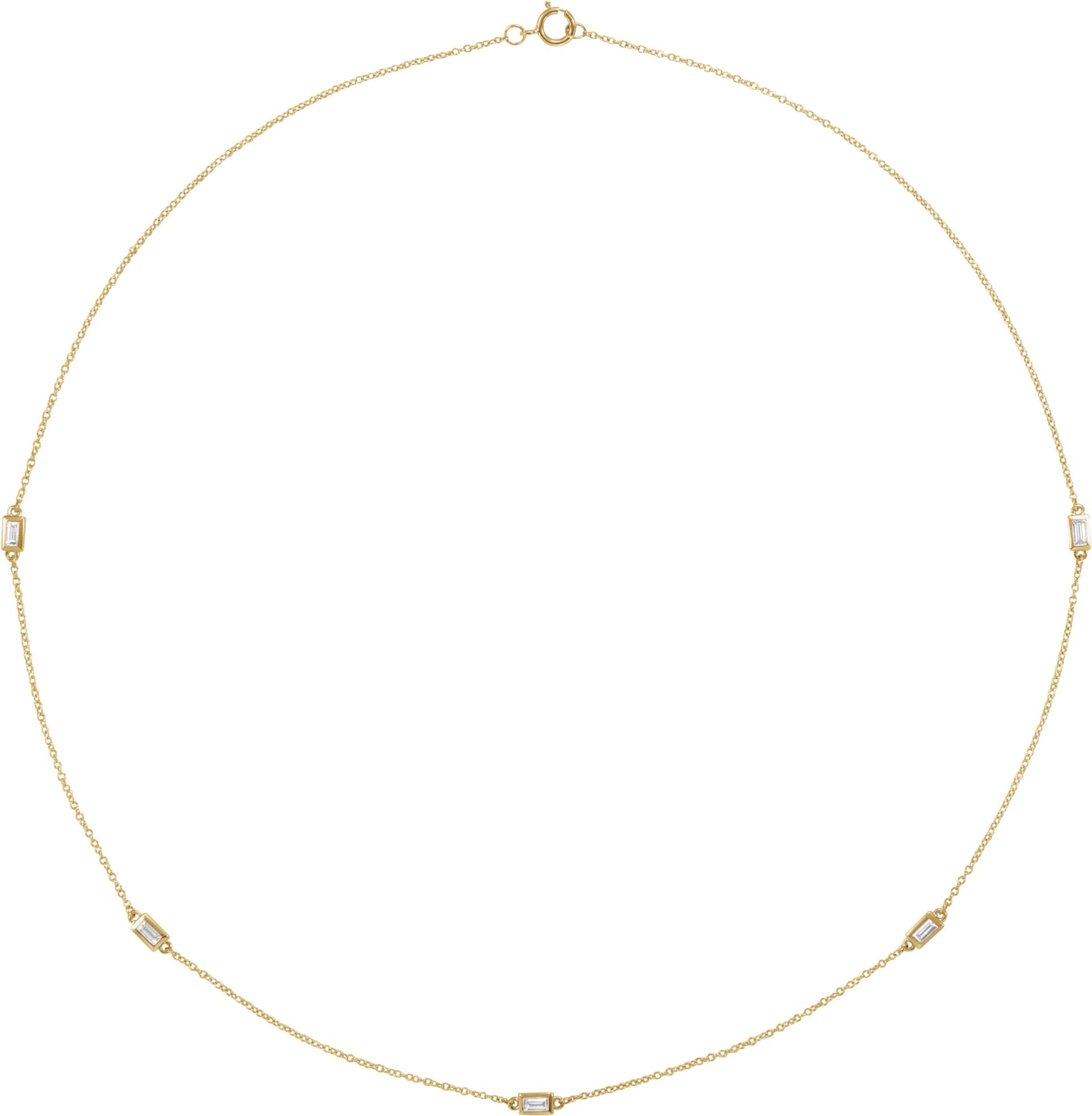 Baguette Station Necklace