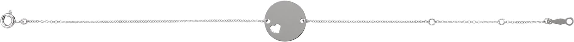 Engravable Pierced Heart Disc Bracelet view 2