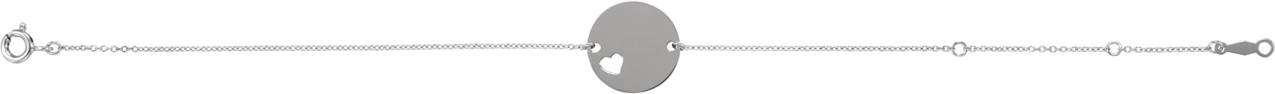 Engravable Pierced Heart Disc Bracelet view 2