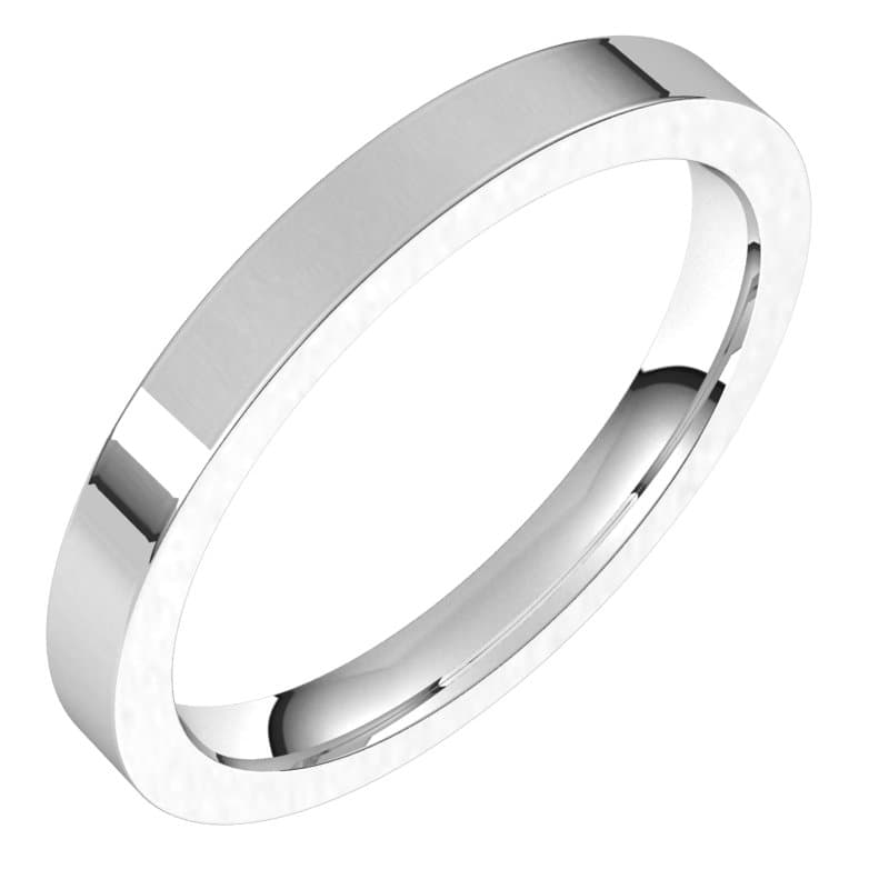 Sterling Silver 2.5 mm Comfort-Fit Flat Band Size 10