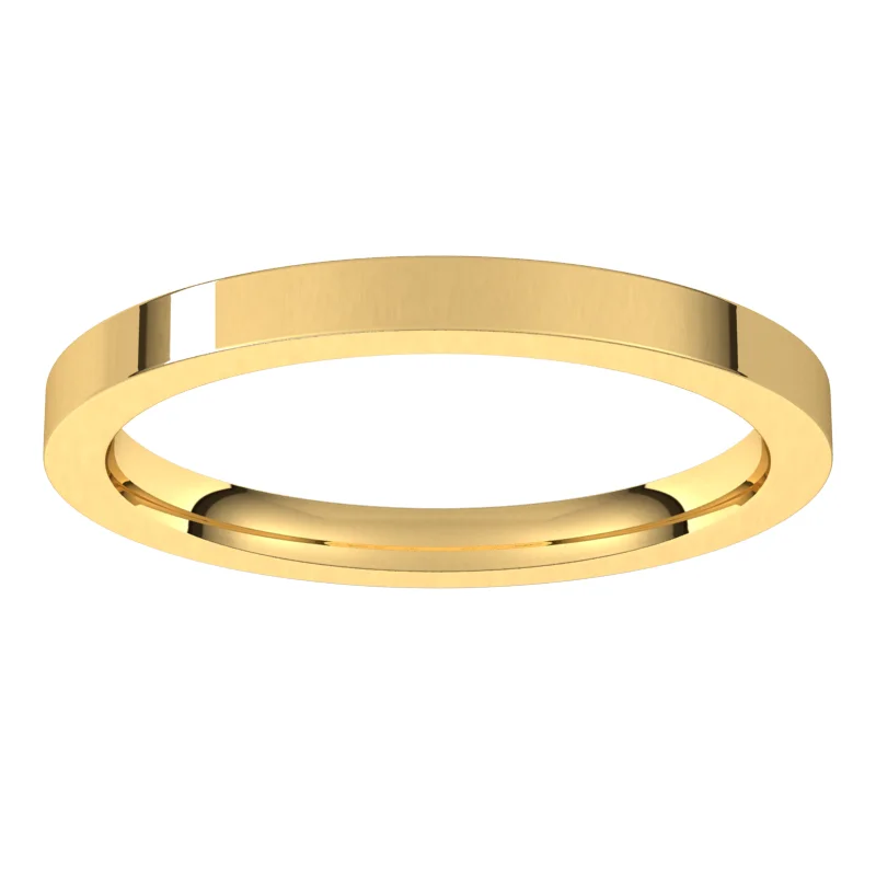 10K Yellow 2 mm Comfort-Fit Flat Band Size 10, view 4