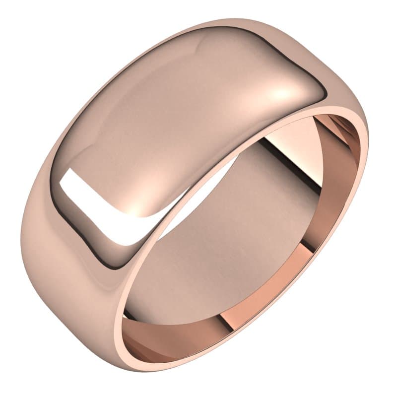 10K Rose 3 mm Half Round Band Size 10