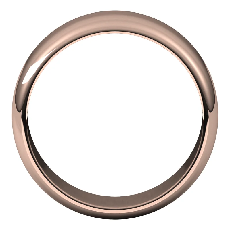 10K Rose 8 mm Half Round Band Size 10, view 3