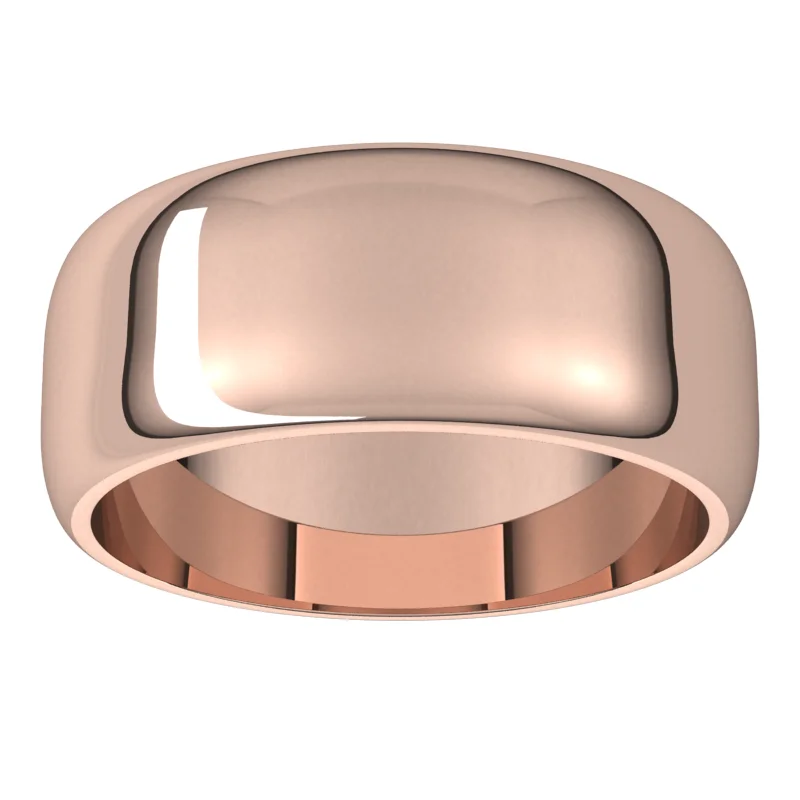 10K Rose 8 mm Half Round Band Size 10, view 4