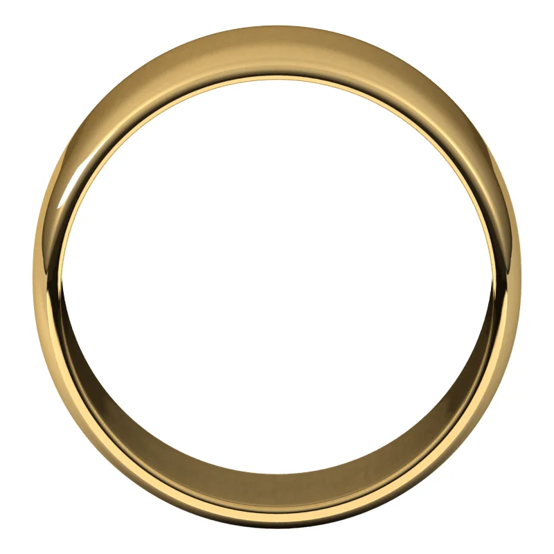 10K Yellow 10 mm Lightweight Half Round Band Size 10, view 3