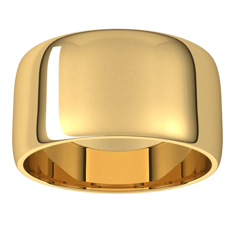 10K Yellow 10 mm Lightweight Half Round Band Size 10, view 4