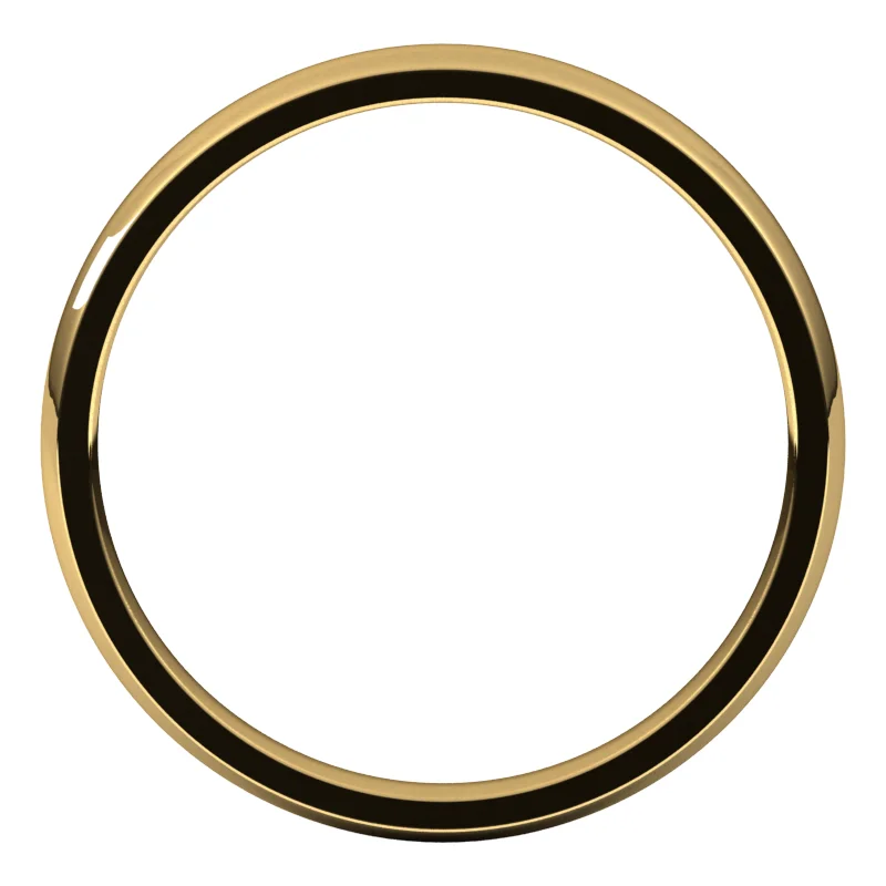 14K Yellow 2.5 mm Lightweight Comfort-Fit Half Round Band Size 10, view 3