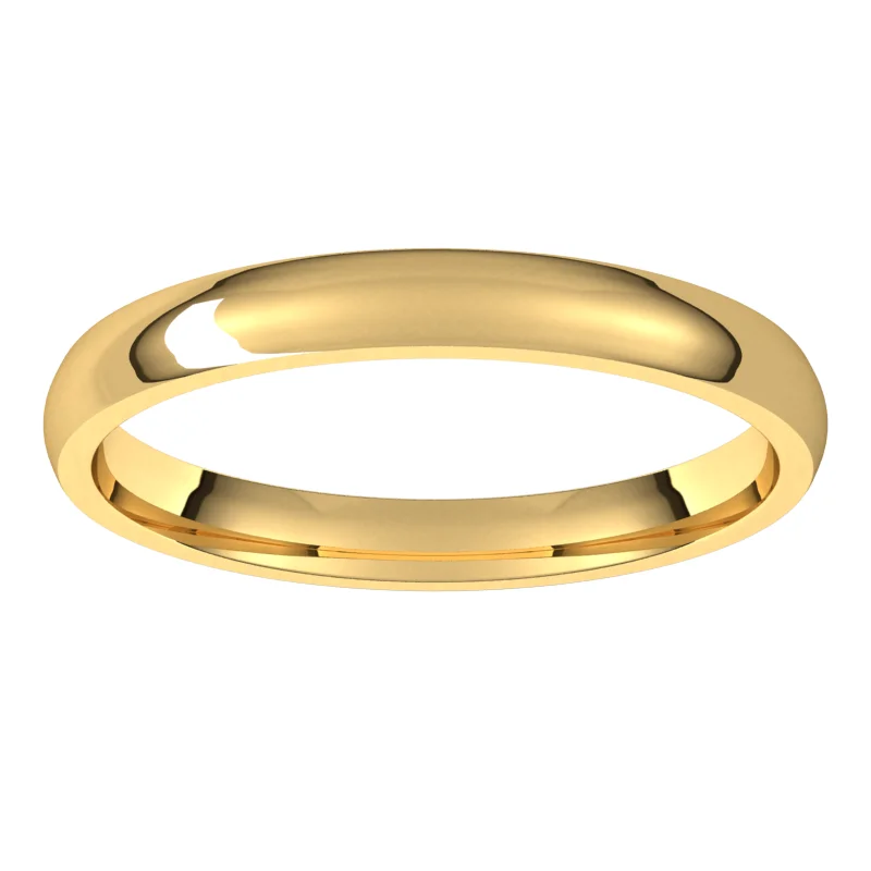 14K Yellow 2.5 mm Lightweight Comfort-Fit Half Round Band Size 10, view 4