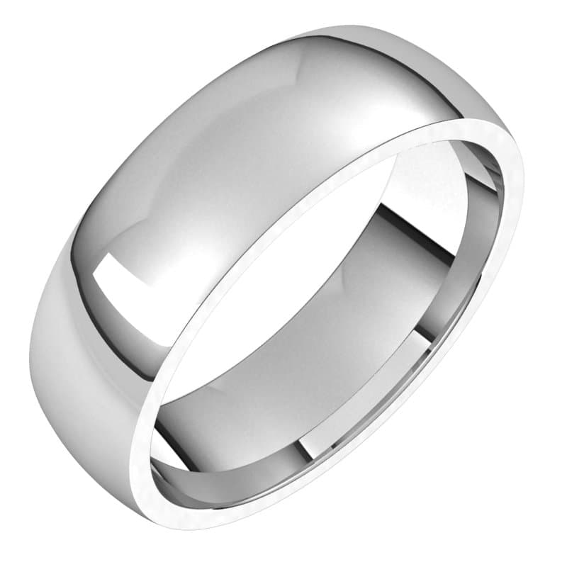 14K Yellow 8 mm Half Round Comfort Fit Light Band Size 8