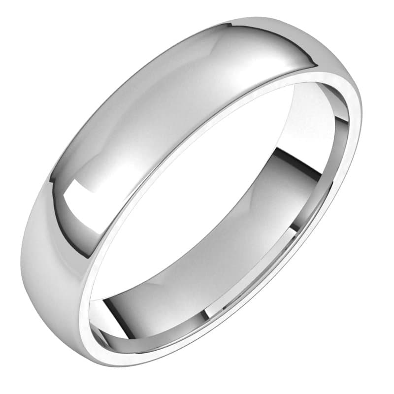 Platinum 4.5 mm Lightweight Comfort-Fit Half Round Band Size 10.5