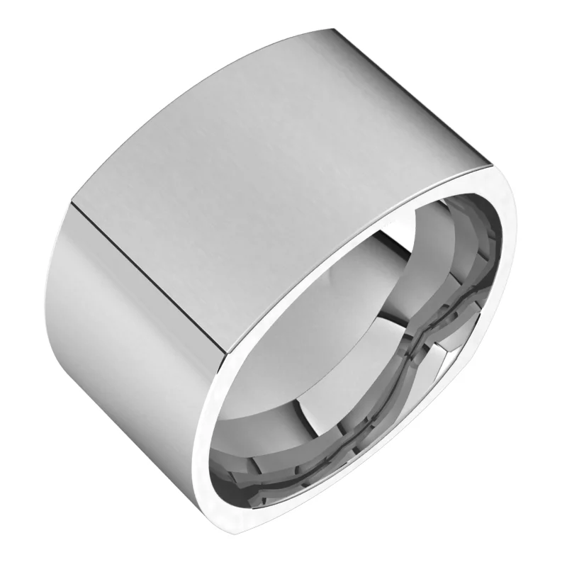 14K White 11 mm Comfort-Fit Square Band Size 11.5