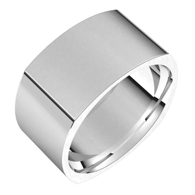 10K White 10 mm Comfort-Fit Square Band Size 10.5