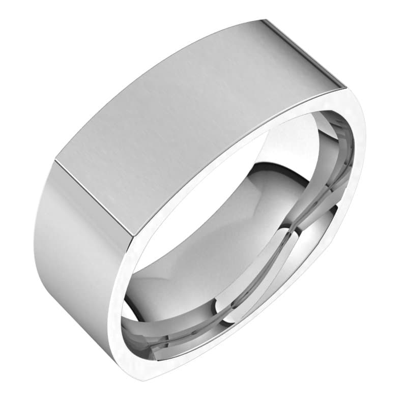 Continuum Sterling Silver 7 mm Comfort-Fit Square Band Size 7.5
