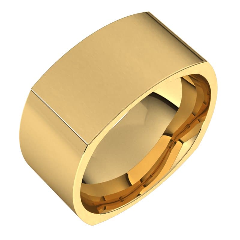 18K Yellow 9 mm Comfort-Fit Square Band Size 11.5
