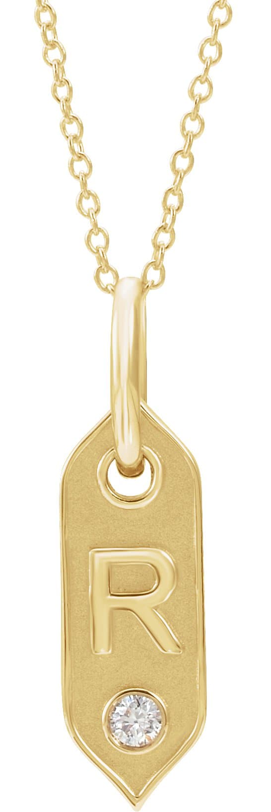 14K Rose .05 CTW Natural Diamond Initial A Pendant Mounting