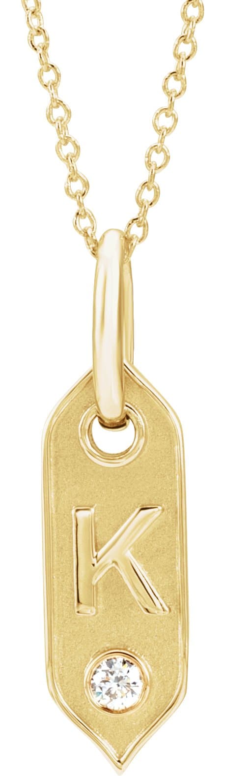 14K Rose .05 CT Natural Diamond Initial D 16-18 Necklace