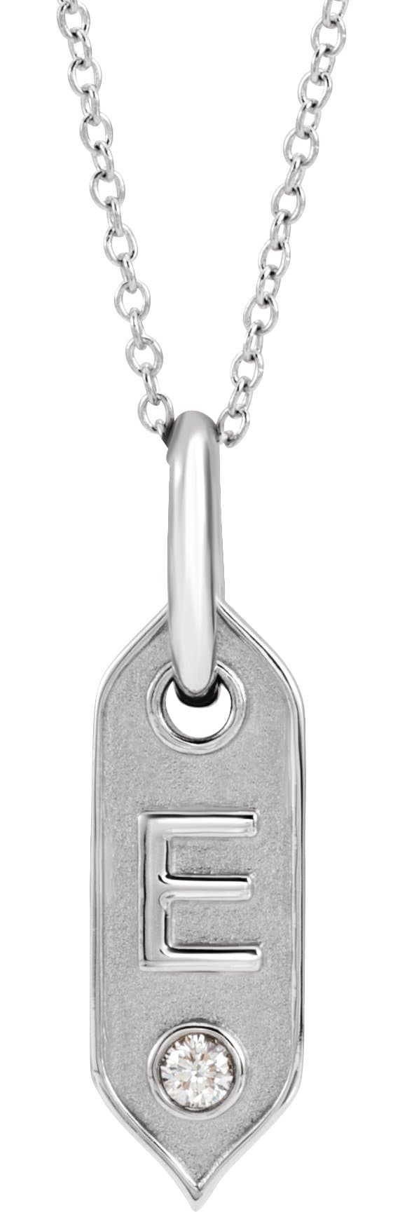 14K Rose .05 CT Natural Diamond Initial D 16-18 Necklace