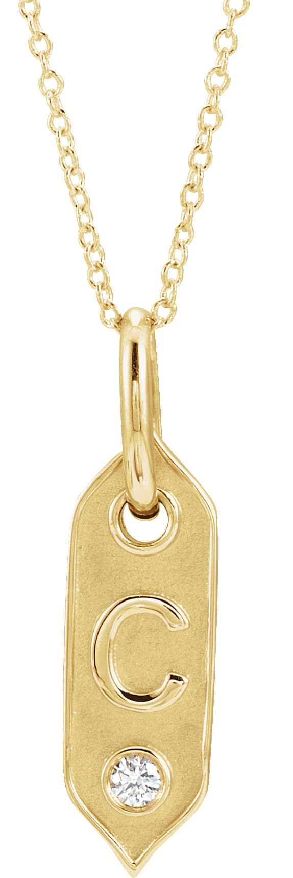 14K Rose .05 CT Natural Diamond Initial D 16-18 Necklace