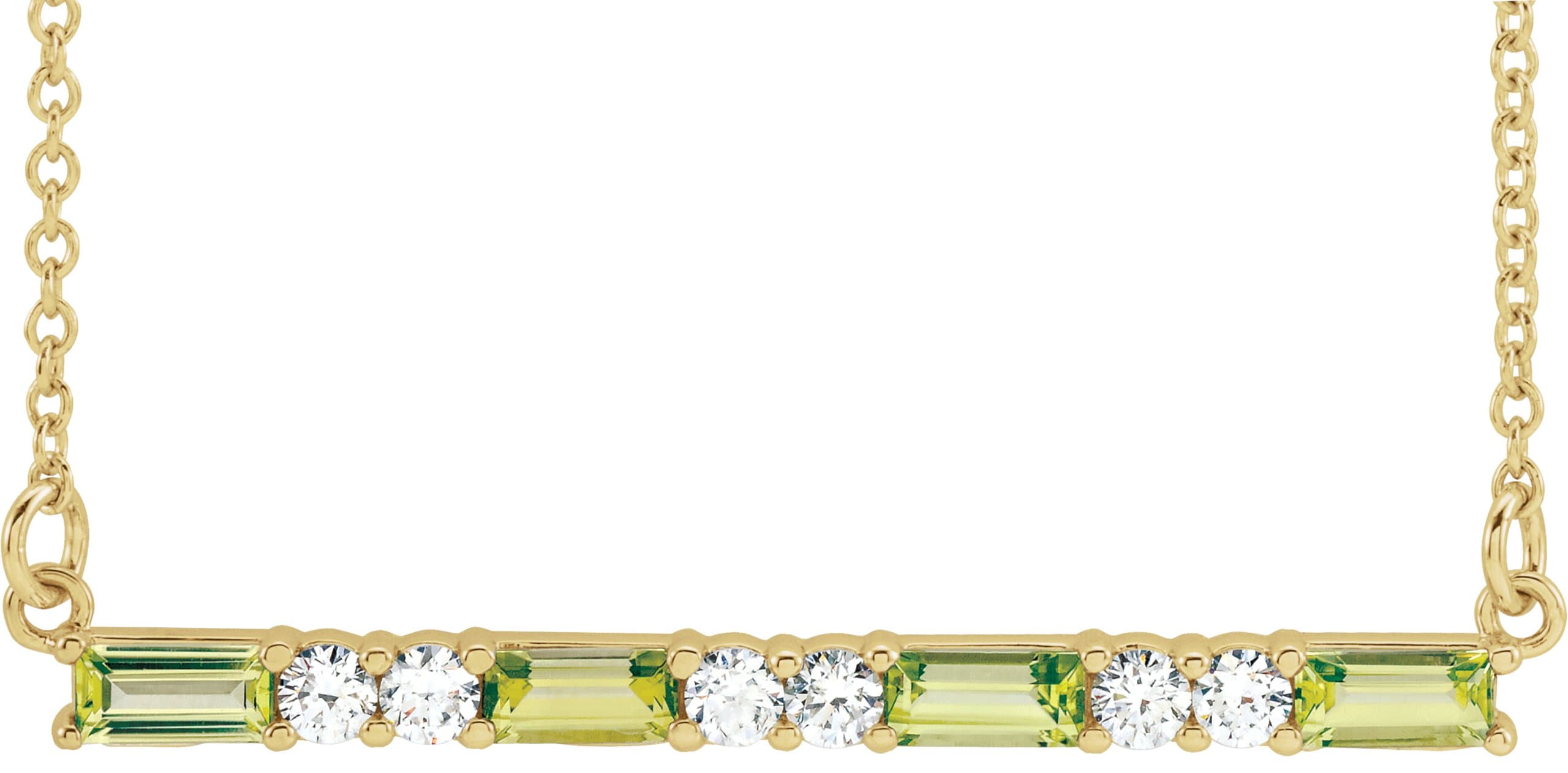 14K Rose Lab-Grown Alexandrite & 1/6 CTW Natural Diamond Bar 16-18 Necklace