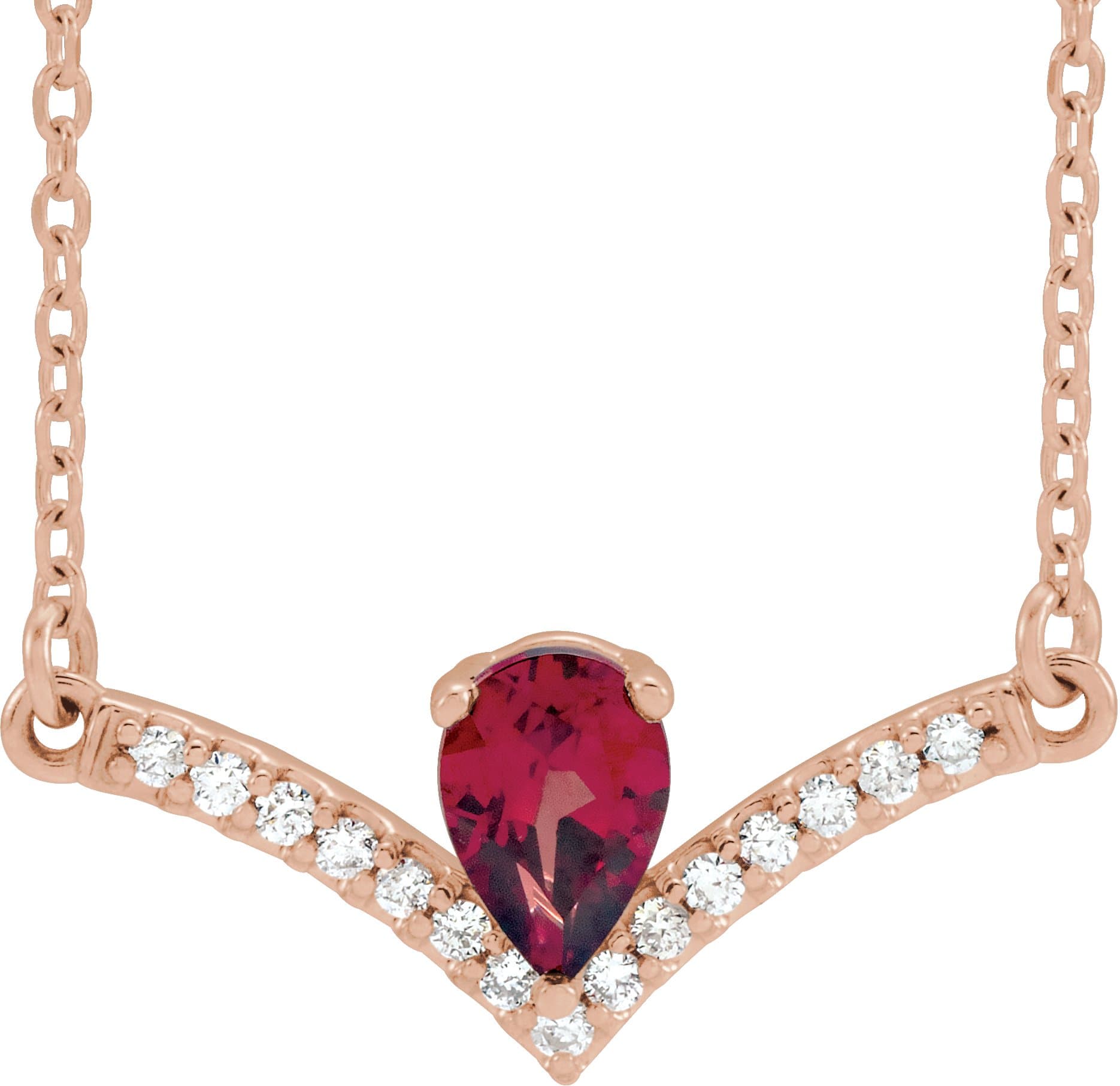 14K Rose Lab-Grown Alexandrite & .06 CTW Natural Diamond 16 Necklace