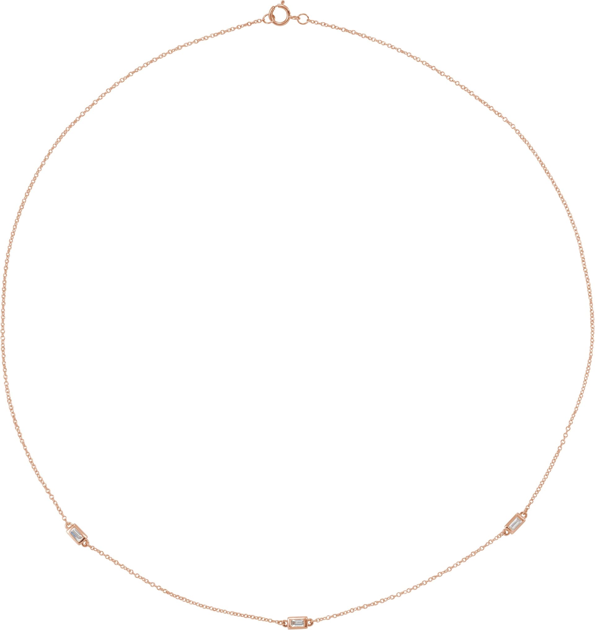 14K Rose 1/3 CTW Natural Diamond 5-Station 20 Necklace