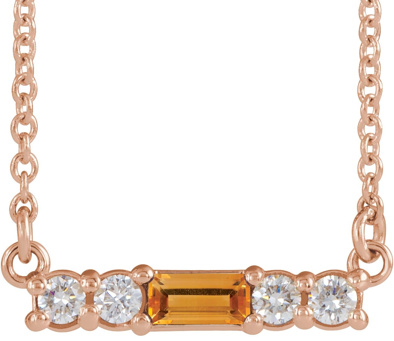 14K Rose Lab-Grown Alexandrite & 1/8 CTW Natural Diamond 16 Necklace