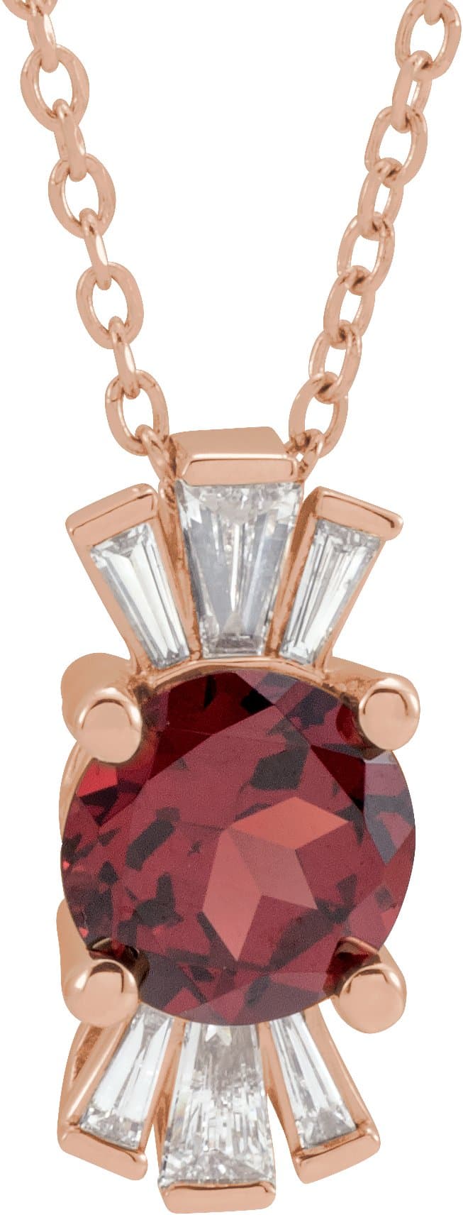 14K Rose Lab-Grown Alexandrite & 1/6 CTW Natural Diamond 16-18 Necklace