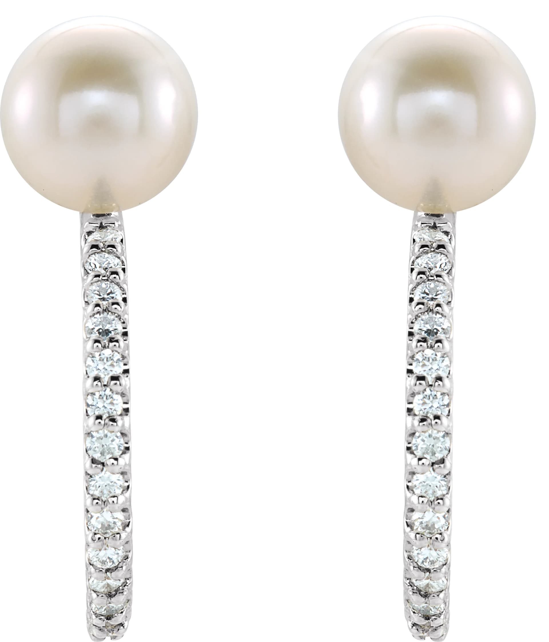 Pearl Hoop Earrings, view 3