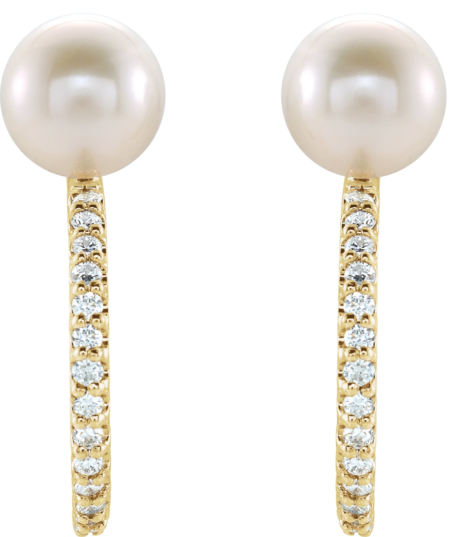Pearl Hoop Earrings view 2