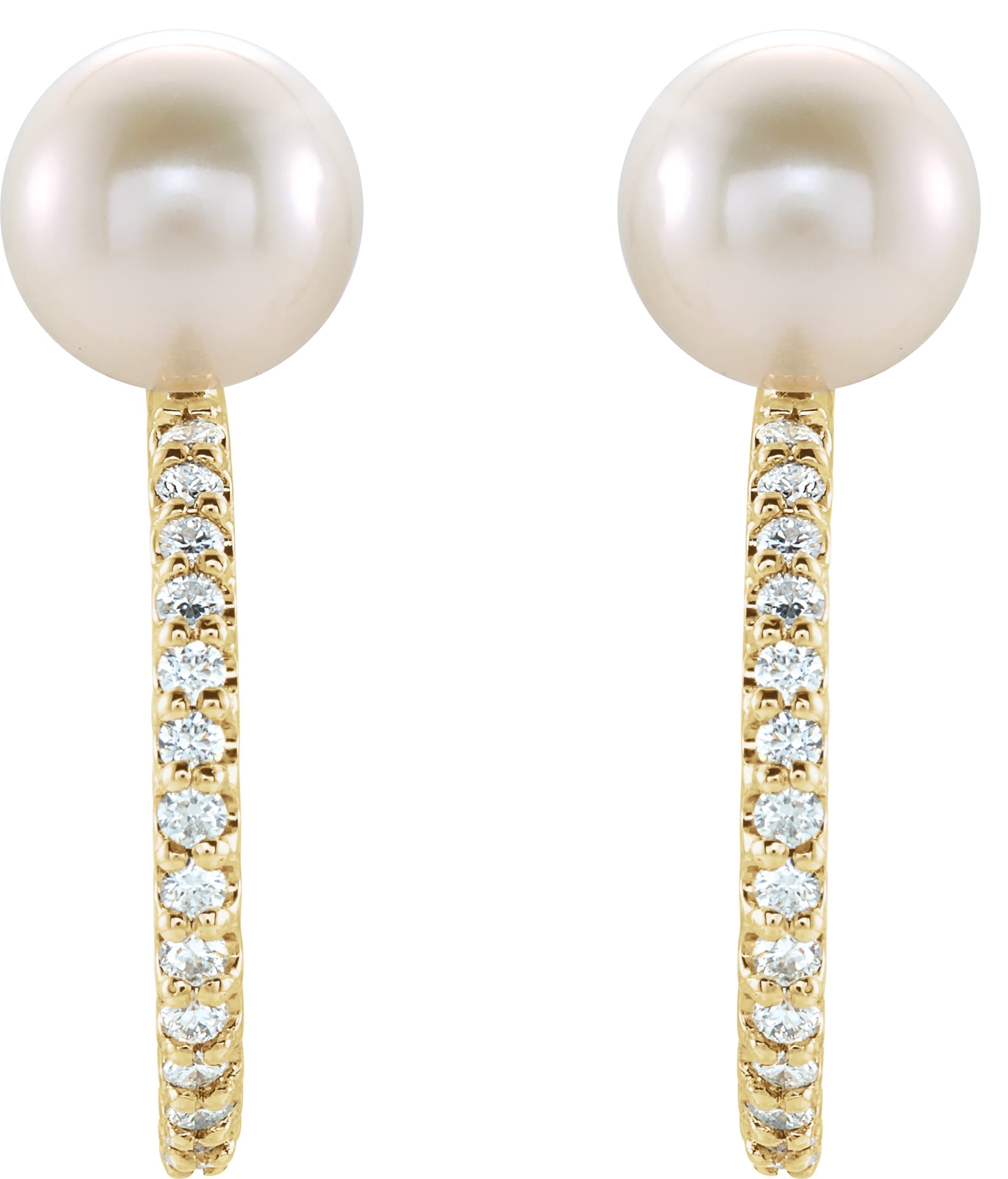 Pearl Hoop Earrings view 2