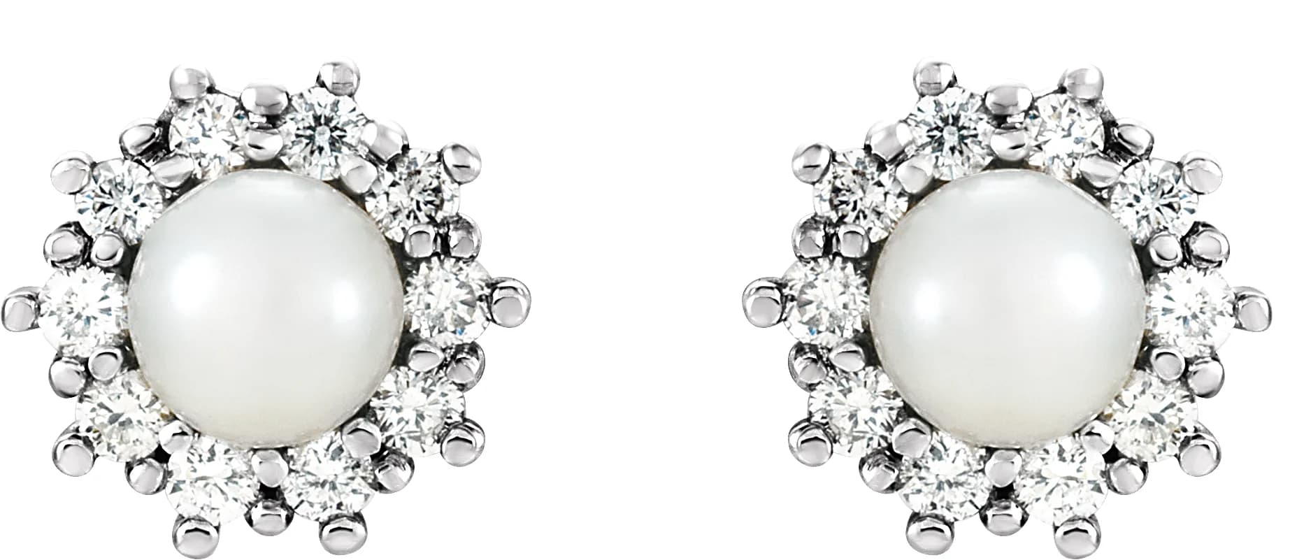 Halo-Style Pearl Earrings, view 3