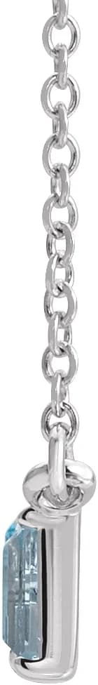 Accented Baguette Bar Necklace, view 3