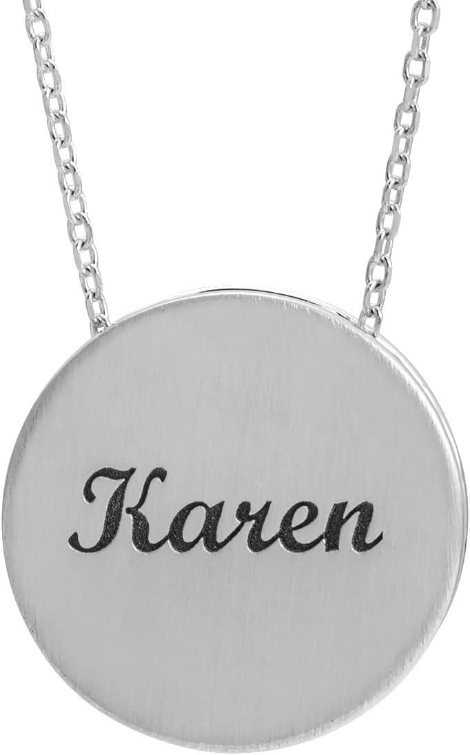 Engravable Disc Necklace or Pendant view 3