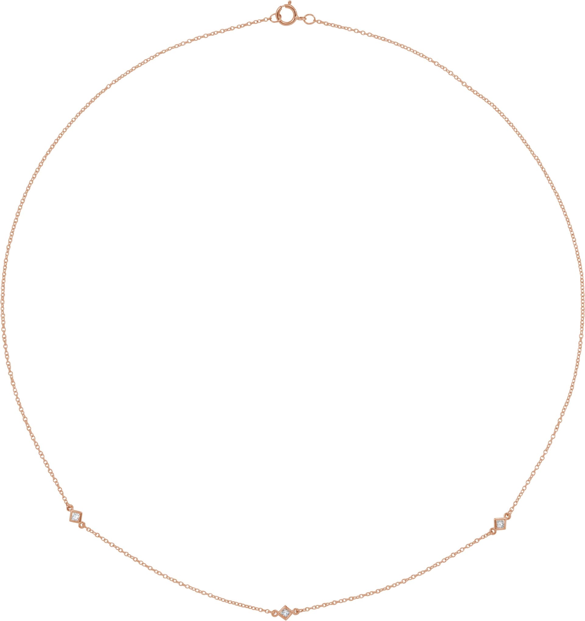 14K Rose 1/4 CTW Natural Diamond 5-Station 16 Necklace
