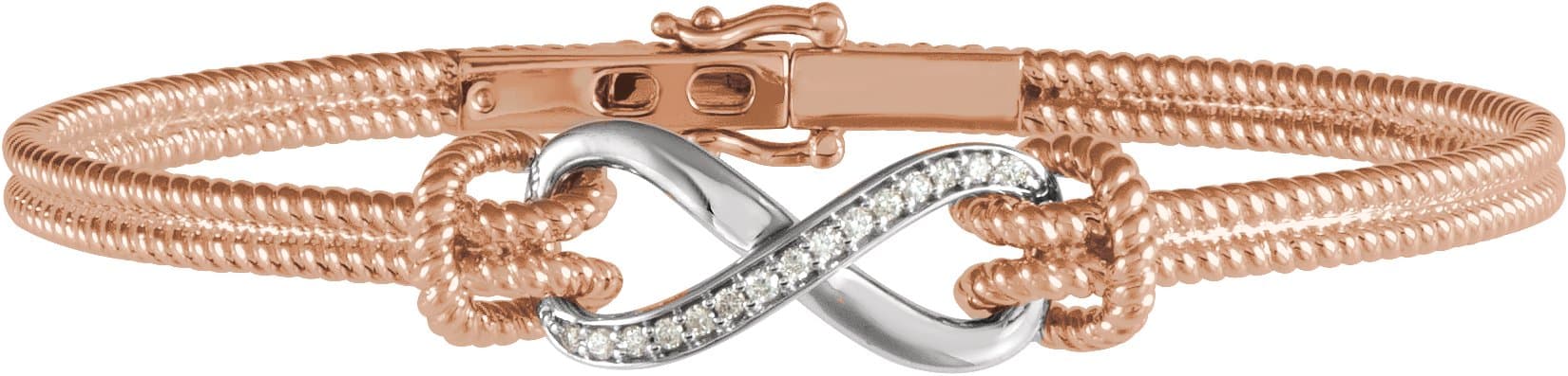 14K Yellow  1/8 CTW Natural Diamond Bangle 7 1/2” Bracelet