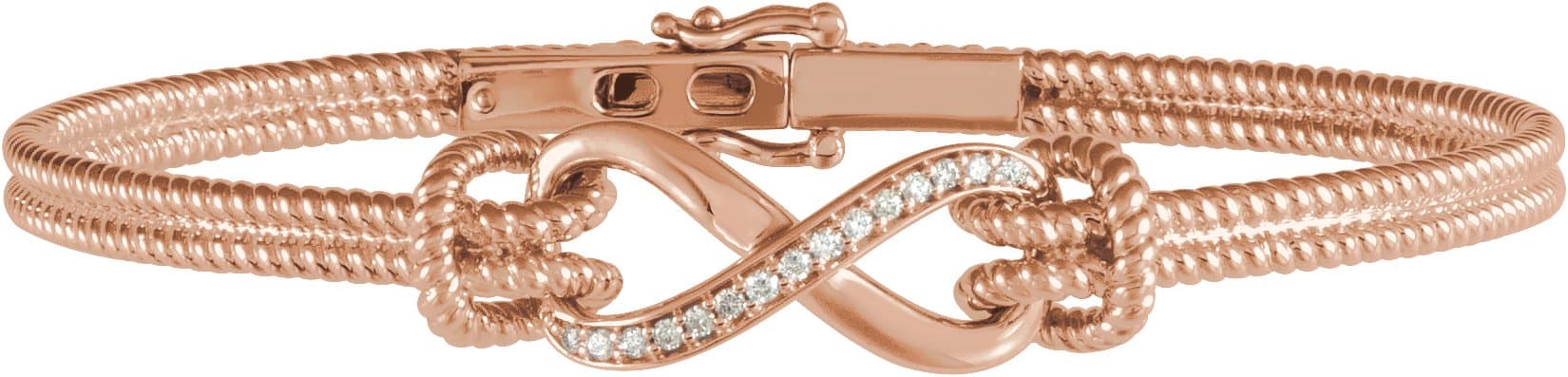 14K Yellow  1/8 CTW Natural Diamond Bangle 7 1/2” Bracelet