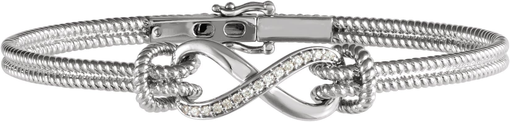 14K Yellow  1/8 CTW Natural Diamond Bangle 7 1/2” Bracelet