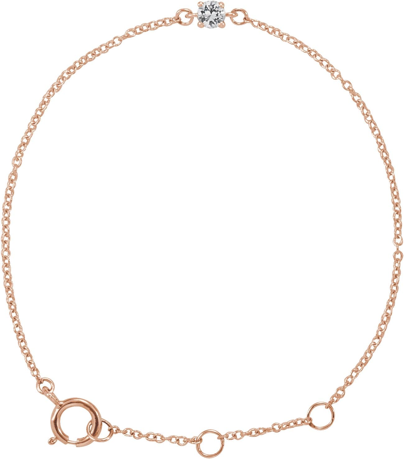 14K Rose Gold Imitation Pearl Youth Birthstone 4 1/2-5 1/2" Bracelet